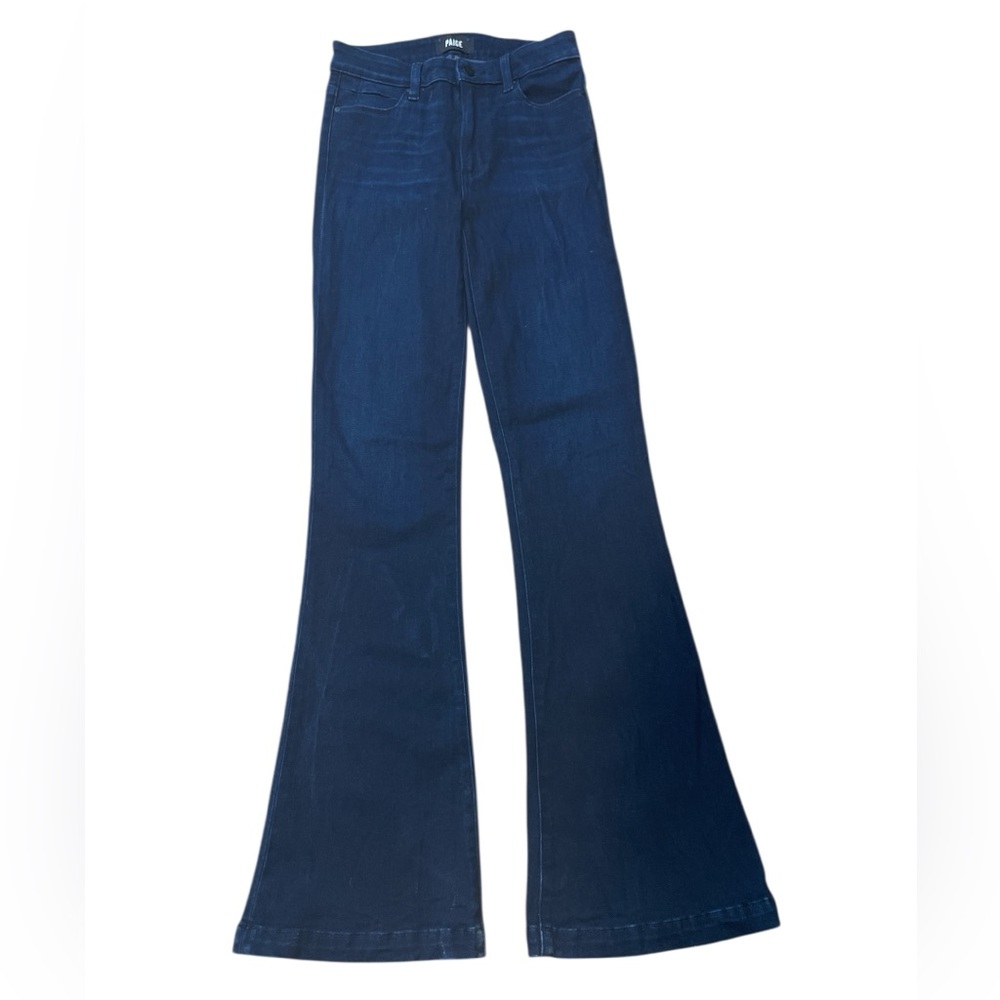 PAIGE Dark Blue Flare & Wide Leg Jeans